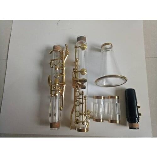 Clarinet Musical instrument acrylic transparent body silver plated Bb clarinet