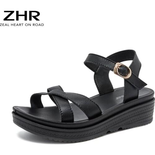 2021 Women Sandals Rome Retro Classics Platform Wedges Shoes Fashion Soft Leather Outdoor Casual Footwear