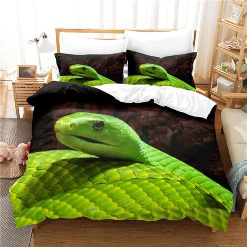 Green Snake Bedding Set For Bedroom Soft Bedspreads For Bed Home Comefortable Duvet Cover Quality Quilt Cover And Pillowcase