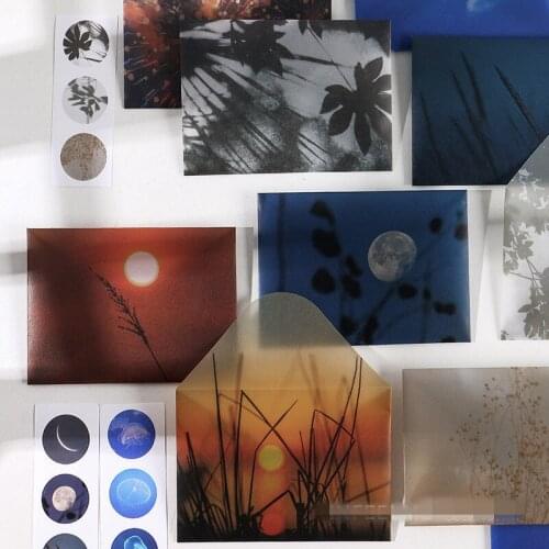 3 Sheets/set Sulfuric Acid Paper Envelope Greeting Card Letter Series Creative Postcard Storage Invitation Letterhead Gift