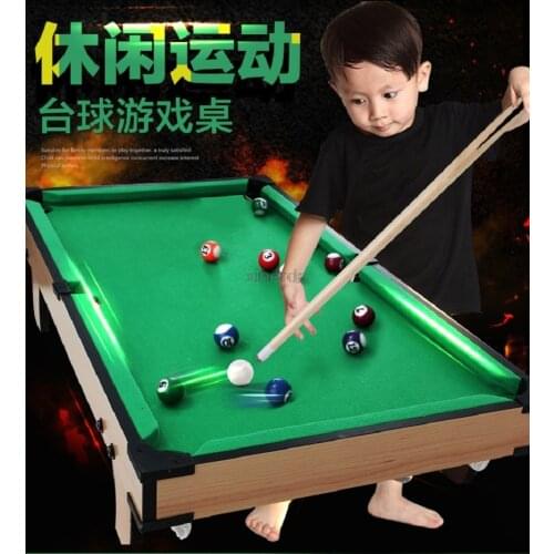L Size Childrens Billiard Table Sets Mini Pool Table Wood Frame Billiards Table With Balls and Cue Kids Play Sport Toy HD356-2