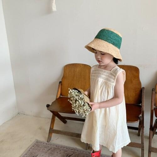 Summer kids girls clothes baby vest dress costume for toddler children girls clothing fashion design lace princess party dress