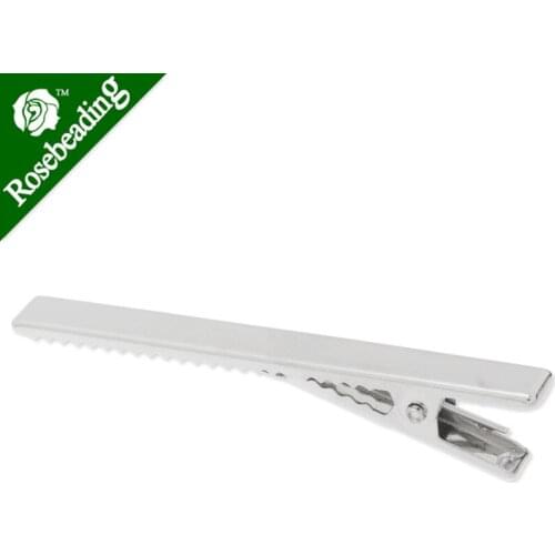 75mm Metal Alligator Hair Clip with Teeth,Nickel color,9.5mm width,20pcs/lot-C4496