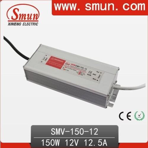 150W 12V 12A Outdoor Waterproof IP67 Switching Led Driver Led Power Supply With CE RoHS SMV-150-12