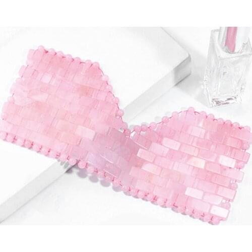 Jade Eye Mask Natural Rose Quartz Stone Hot or Cold Therapy Pink Blindfold Puffy Eyes Anti-aging Dark Circles Skin Care Tool