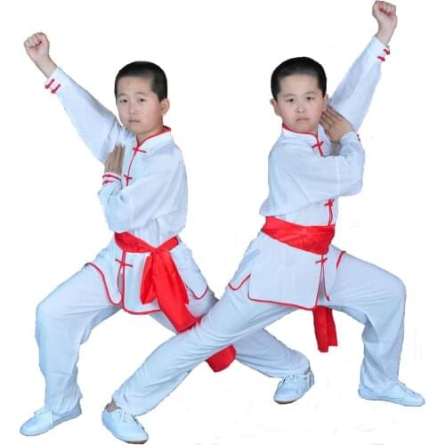 New Kids Adults Chinese traditional Clothing Cotton Wushu Suits Long Sleeved Martial Arts Uniform for Men