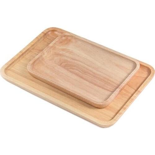 Wood regular Plate, Service Plate,Fruit Dish, Snack Plate, Rubber Wood