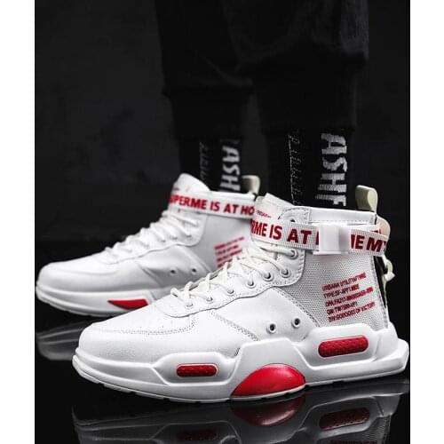 Plus Size PU Leather Massive Running Man Sport Shoes Women Sports Shoes Men White Sneakers Men Trainers 2021 Tennis Male D-641