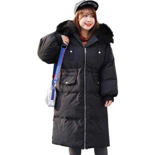 Oversize winter parka women cotton jacket thick warm down cotton jacket Hooded outerwear female Plus size 100kg can wear G726