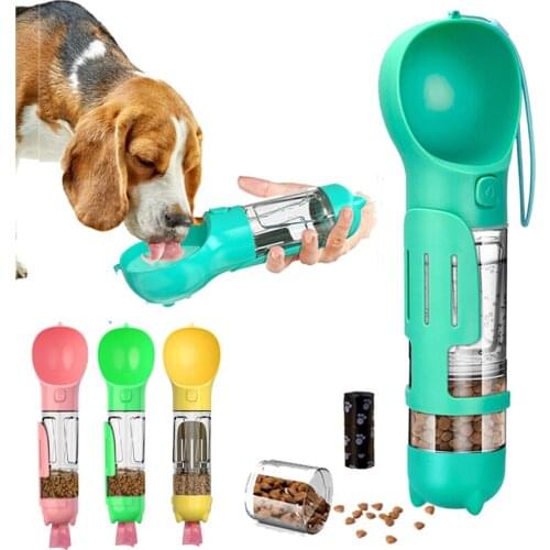 Portable Pet Cat Dog Water Bottle Feeder Drinking Bowl Dispenser With Poop Shovel Outdoor Pet Water Dispenser Feeder Accessories