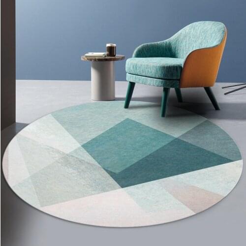 Simple Green Pink Geometric Bedroom Carpet Round Floor Covering Circle Rug Liivng Room Coffee Table Mat Decor Sofa Chair Rug