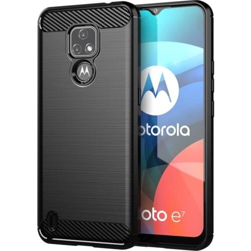 Shockproof Carbon Fiber Cover For Motorola Moto E7 Case Motorola Moto E7 Silicone Back Case For Motorola Moto E7 2020 Funda 6.5"