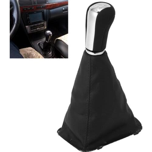 5 Speed Car PU Leather Gear Shift Knob Shifting Gear Cover Shift Gear Boot for Toyota Avensis T25 MK2 II 2003-2009
