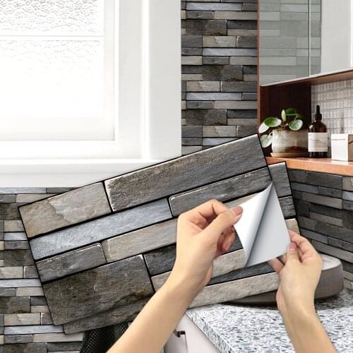 Self-adhesive 6-Sheet Matte Tile Stickers Peel and Stick Vinyl Waterproof Removable Tile Sticker Decals for Bathroom & Kitchen