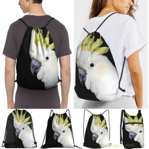 Sulphur-Crested Cockatoo Women Drawstring Sackpack Gym Bags Men Outdoor Travel Backpacks For Training Fitness Swimming Bag