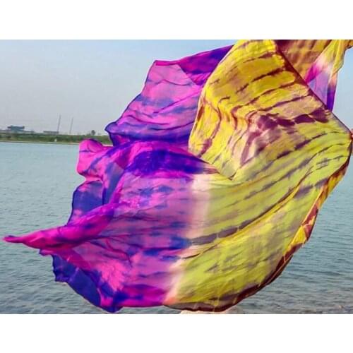 Adult & Kids Belly Dance Hand Scarf Silk Veil Stage Prop Belly Dancer Costume Accessory Tie Dyed Scarve Pink Blue Free Shipping