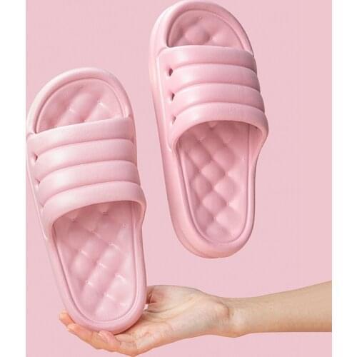 3.5 cm Platform Thick Bottom Soft Non-Slip Slides Cute Candy Color Household Slippers Massage Soles Men Women Bathing Shoes