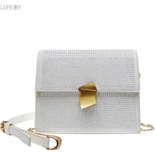 Crossbody Bags For Girl Leather Famous Brand Handbag Fashion Shoulder Diamond Womens Messenger Bags Fashion Designer Small flap