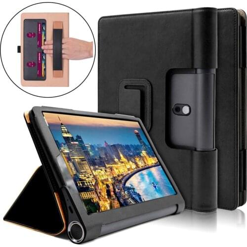 Tab5 10.1 YT-X705F Protective Case with Cards Slot Retro Texture Holder PU Leather Cover