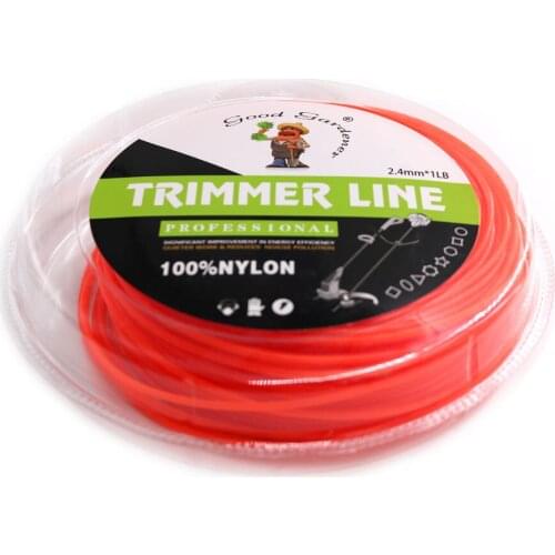 High quality 2.4mm 1LB Mowing Nylon Rope Line Strimmer Brushcutter Trimmer Long Round Roll Square Grass Trimmer Head Nylon line