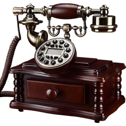 Vintage Old Fashioned Telephone with Dual Ringtones, Drawer, Caller ID, Handsfree, Backlit, Button Dial Corded Phone Landline