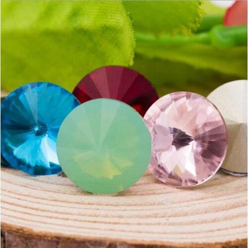 High Quality K9 Glass Crystal Rivoli Fancy Stone 10mm 12mm 14mm Round Pointback Jewelry Stone