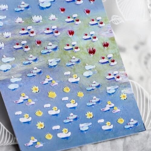 1pc Lotus Nail Decal Flower 3D Nail Art Transfer Stickers Summer Nail Design Nail Accessories for Nail Decorations