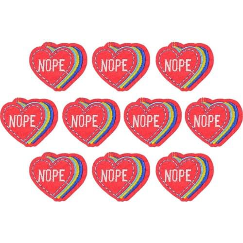10PCS Love Heart Clothing Patches Colorful Embroidered Badge Sewing Patch Clothes Applique Iron on Garment Accessories DIY Dress