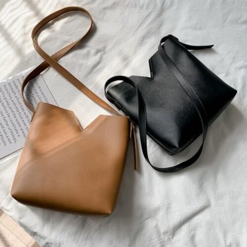 2020 New Composite Bags Women Large Capacity Shopping Bags Simple Retro Style Solid Color Crossbody Bag Shoulder Bag