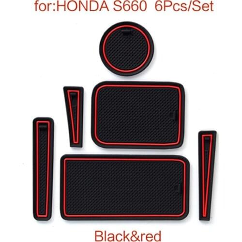 3D Rubber Mat For HONDA S660 2015-2018 Lnterior Anti Slip Mat Door Slot Pad Cup Cushion Groove Mat Car Accessories