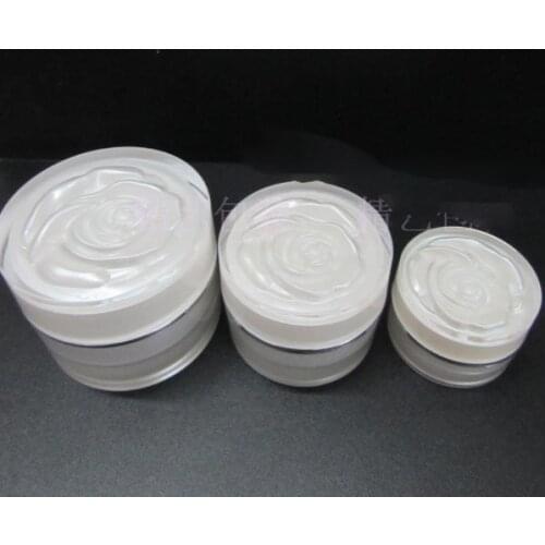 5/10/15/30G acrylic pear white cosmetic jar container cream jar with flower lid Packaging Refillable Bottles
