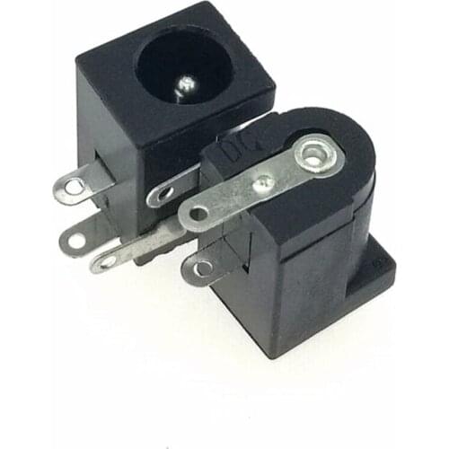 5pcs/lot DC002 Power Socket Socket Interface Black Charging Port 3-pin Jack Socket Connector High Quality Household 3.5-1.1mm XD