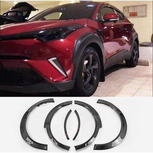 6pcs For Toyota C-HR CHR 2018-2019 Black Front&rear Wheel Arch Fender Flares Cover Protector Molding Car Styling Accessories