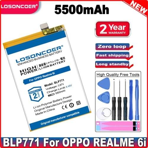 LOSONCOER BLP771 5500mAh Battery For OPPO Realme 6i C3 Narzo 10