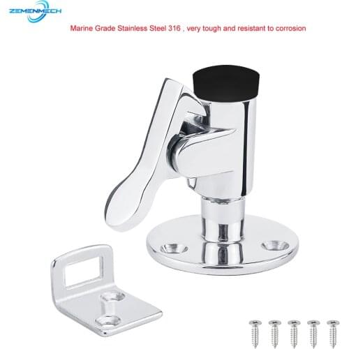 Boat Accessories 316 Stainless Steel Boat Door Stop Stopper Catch Door Holder Floor Knob Yacht RV Motorhome Camper Spring Latch