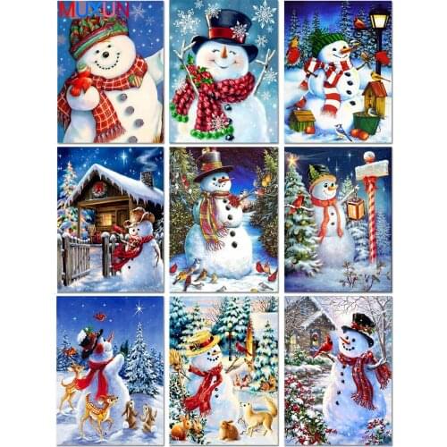 Diamond Painting Snowman Diamond Mosaic Christmas Diamond Embroidery Winter 5D Full Square Diamond Cross Stitch Home Decor H027