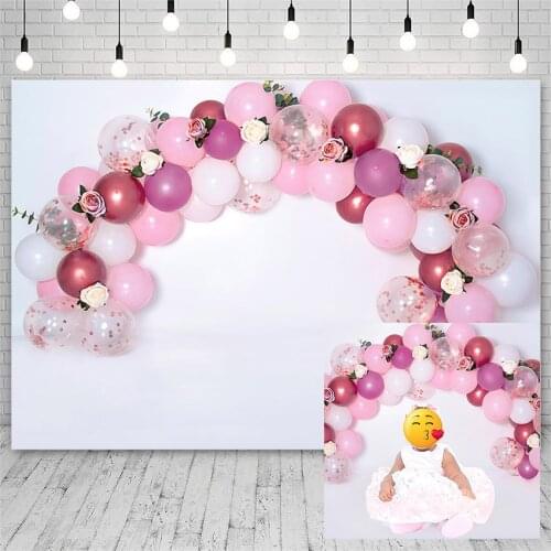 Avezano Backdrops Birthday Pink Balloon Flowers Princess Girl Photography Backgrounds For Photo Studio Photozone Photocall Decor