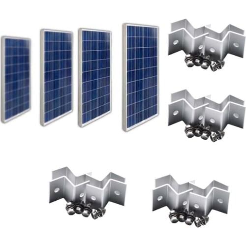 Car Pannelli Solari 12v 100w 4 Pcs Panneaux Solaire 400 watt Z Bracket Mount Battery Solar System Caravan Camping Motorhome