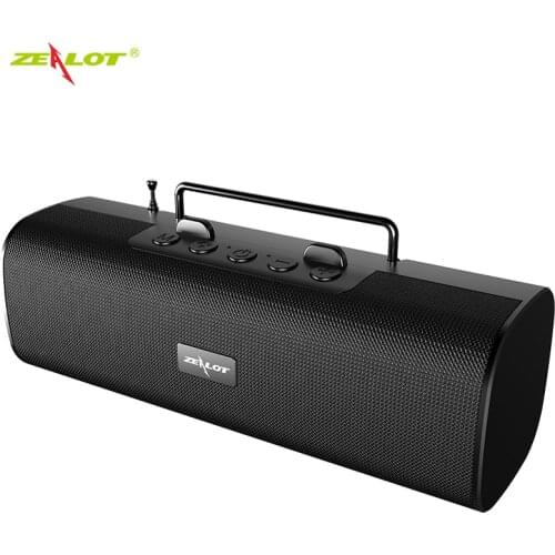 ZEALOT S40 Wireless Bluetooth Speakers FM radio Outdoor TWS Column Speaker Better Bass 66 ft Bluetooth Range Built-in Mic