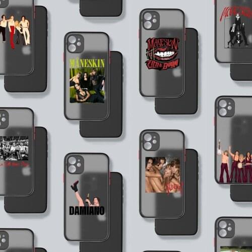 Maneskin Damiano David Phone Case For iphone 12 11 8 7 plus mini x xs xr pro max matte transparent cover