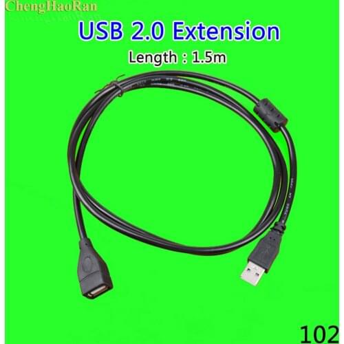 ChengHaoRan 1pcs 1.5 meter USB 2.0 Extendable cable Male to Female Wire Extension Data Transfer for computers mobile phones