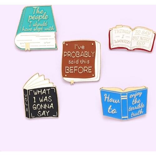 Cartoon Childrens Funny Library Books Enamel Pin Fashion Reading Brooch Backpack Clothes Lapel Pin Jewelry Gift for Friends