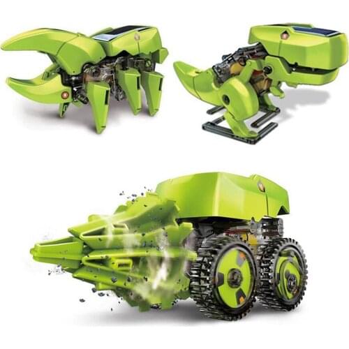 DIY Solar Panel Powered Robot Dinosaur Assembled Model Kit Educational Toys For Children Boys Technology Science STEM Brinquedo