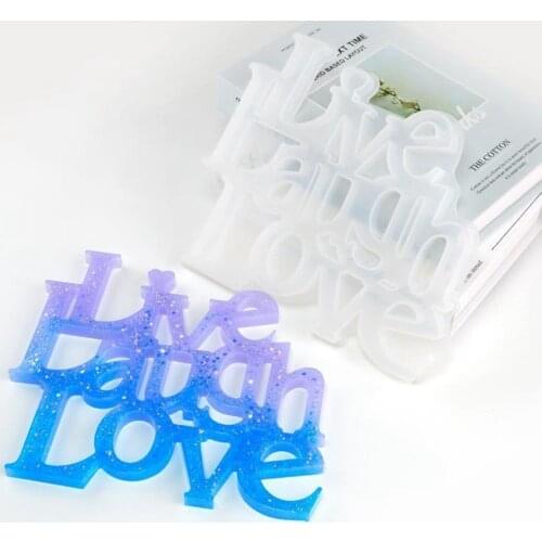 3D Live Laugh Love Resin Mold, Love Mold for Resin Epoxy Mold for DIY Table Decoration Art DIY Craft