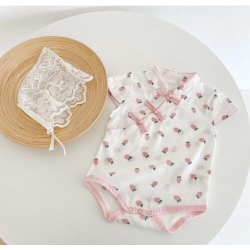 Summer New Kids Girls Chesongam Style Triangle Romper