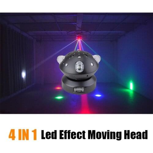 Powerful Beam Point Laser Pattern 4 IN 1 Dj Led Moving Head Light Unlimited Rotate Good Use For Home Party Disco KTV Christmas