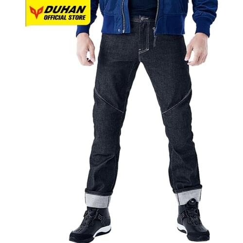 DUHAN Motorcycle Pants Moto Protection Motocross Jeans Rodilleras Moto Jeans Men Motorcycle Motocross Pants Elastic Reflective