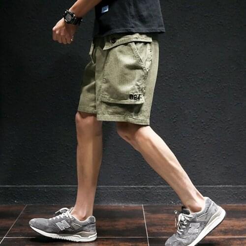 Men shorts safari style hot sale 2021 new summer cotton male casual shorts pocket fashion Japanese style 4XL 5XL S08