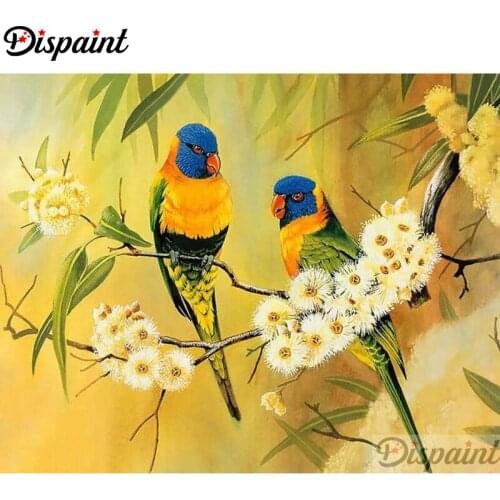 Dispaint Full Square/Round Drill 5D DIY Diamond Painting "Bird flower" Embroidery Cross Stitch 3D Home Decor A10404