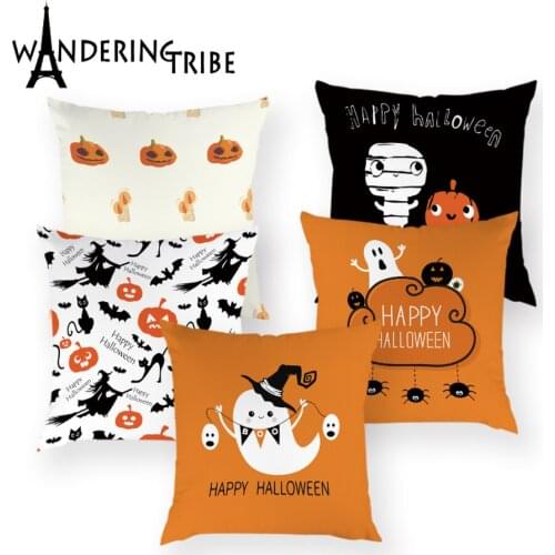 Happy Halloween Pillowcases on Pillows Decoration Halloween Trick or Treat Cover Pillow Fall Ghosts Horror White Cushion Covers